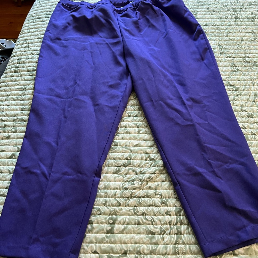 Bend Over Purple Elastic Waistband Trousers Straight-Cut